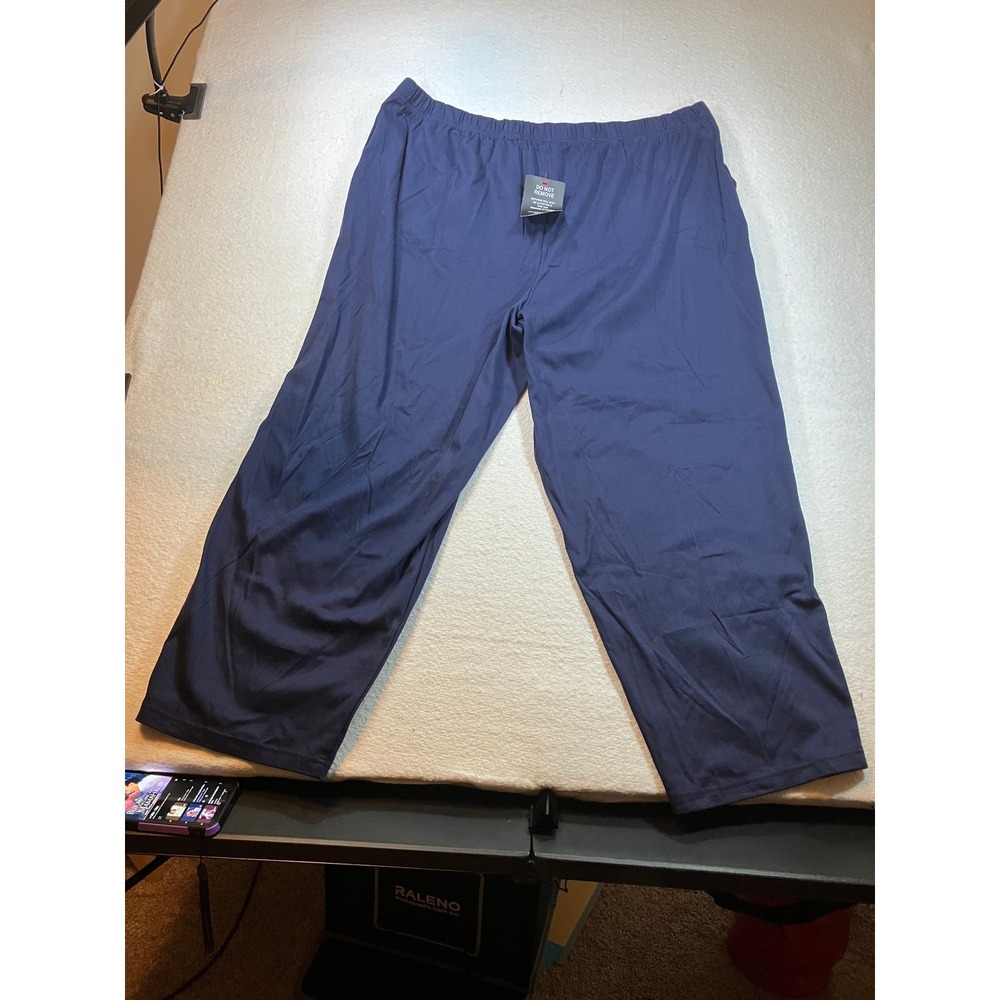 Woman Within Navy Blue Loose Pull On Pants Plus Size 3X Elastic Waist Casual